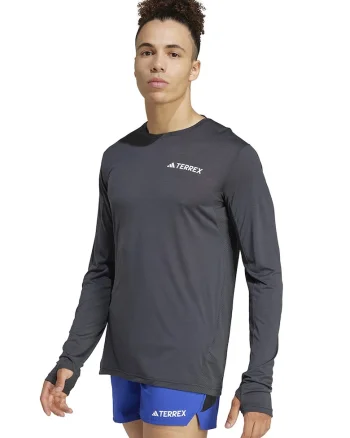 Bluza cu decolteu rotund Terrex, Alb optic/Gri inchis