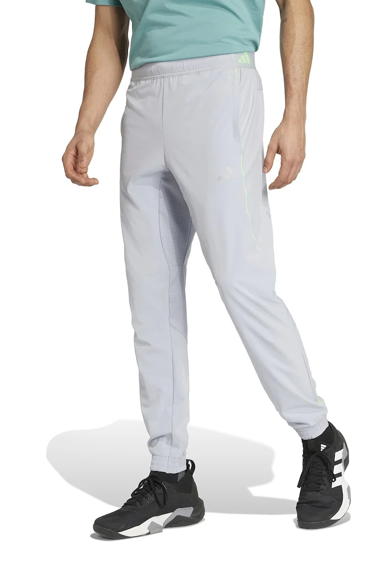 Pantaloni slim fit pentru fitness Tech, Verde/Gri deschis