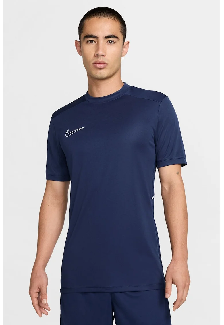 Tricou slim-fit pentru fotbal, Albastru ultramarin/Alb murdar