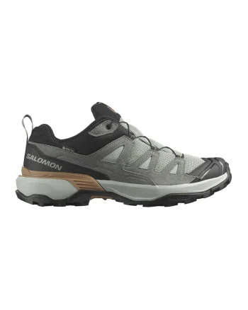 Pantofi X Ultra 360 cu garnituri de piele intoarsa pentru drumetii, Negru/Gri cenusiu