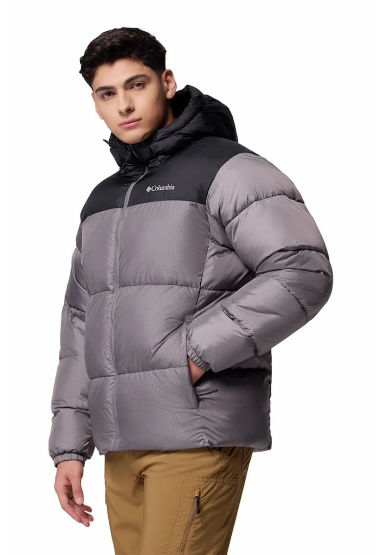 Geaca bufanta cu aspect matlasat Puffect II, Gri deschis/Negru stins