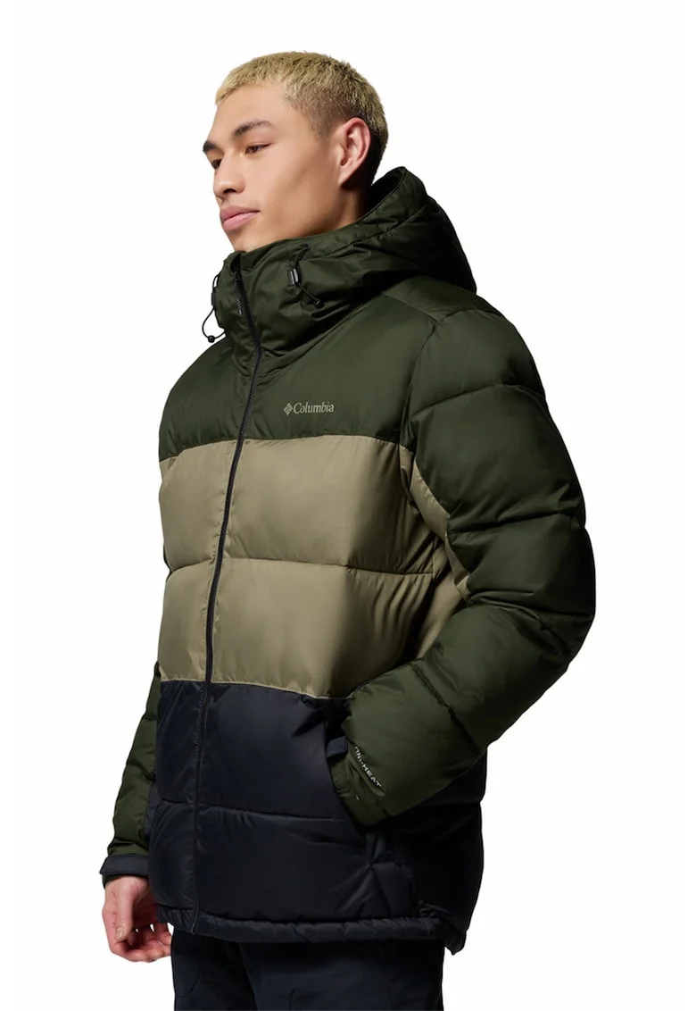 Geaca impermeabila, pentru schi Slope Style, Negru/Verde padure/Verde pal