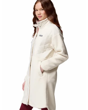 Geaca lunga cu logo Cloud Point, Crem