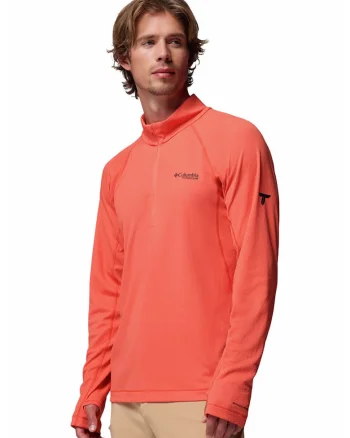 Bluza cu fenta cu fermoar pentru trekking Driventure, Portocaliu