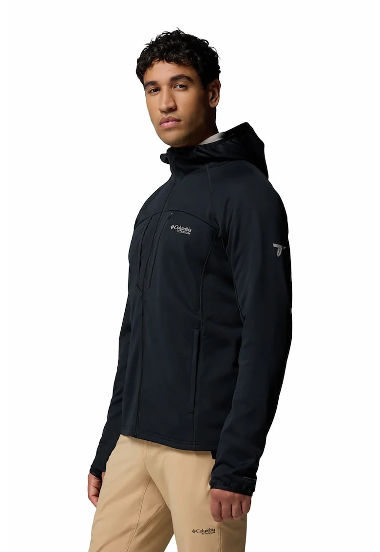 Bluza slim fit pentru trekking Arctic, Negru