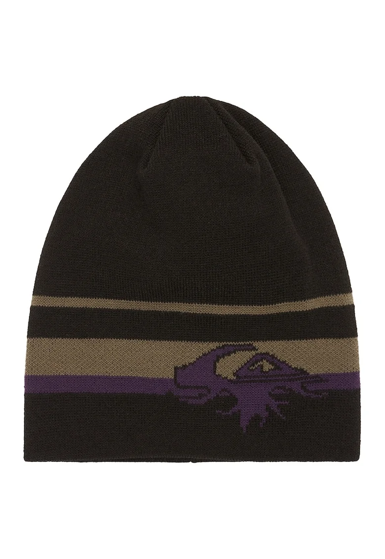 Caciula tricotata pentru ski si snowboarding Vibetown, Negru/Caramel/Ametist