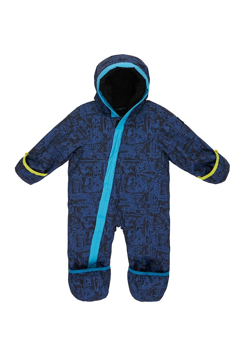 Salopeta cu model si inchidere velcro, Negru/Albastru