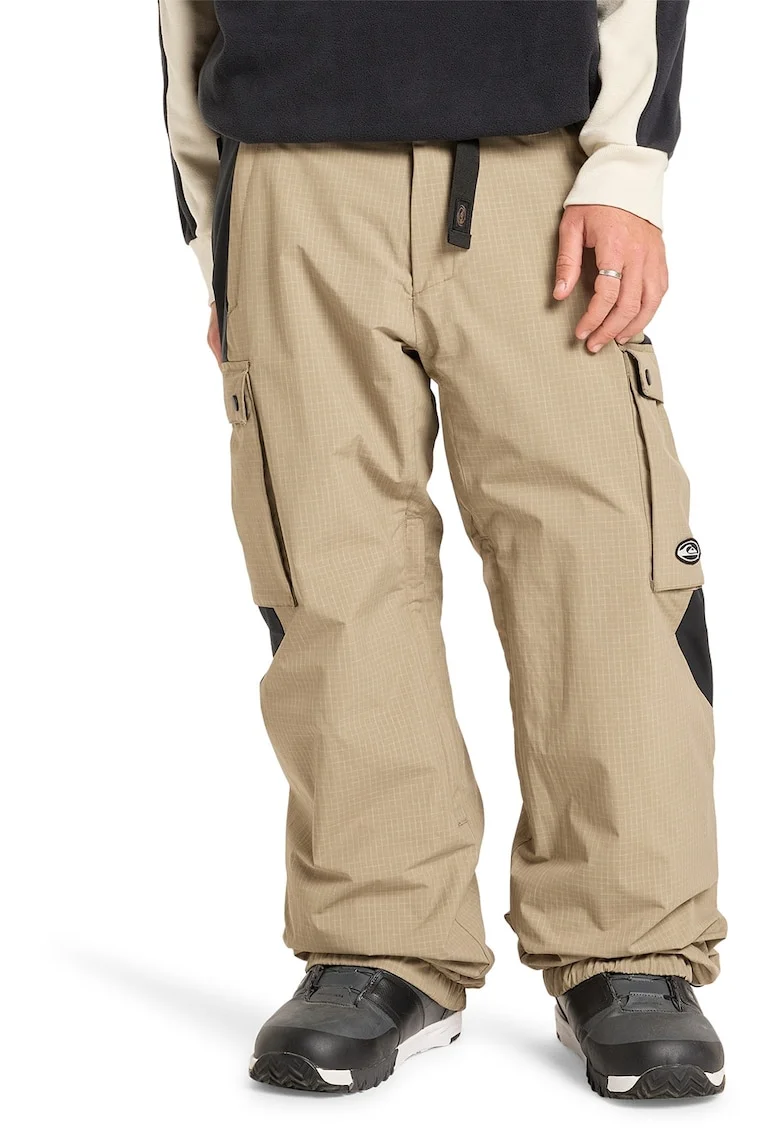 Pantaloni cargo pentru ski Snow Down, Negru/Bej