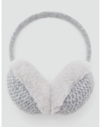 Protectii tricotate pentru urechi, Gri deschis