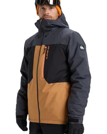 Geaca cu gluga pentru ski Dawson, Negru/Portocaliu persan/Gri antracit