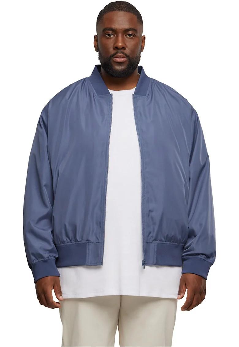 Jacheta bomber cu mansete elastice, Albastru indigo