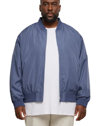 Jacheta bomber cu mansete elastice, Albastru indigo