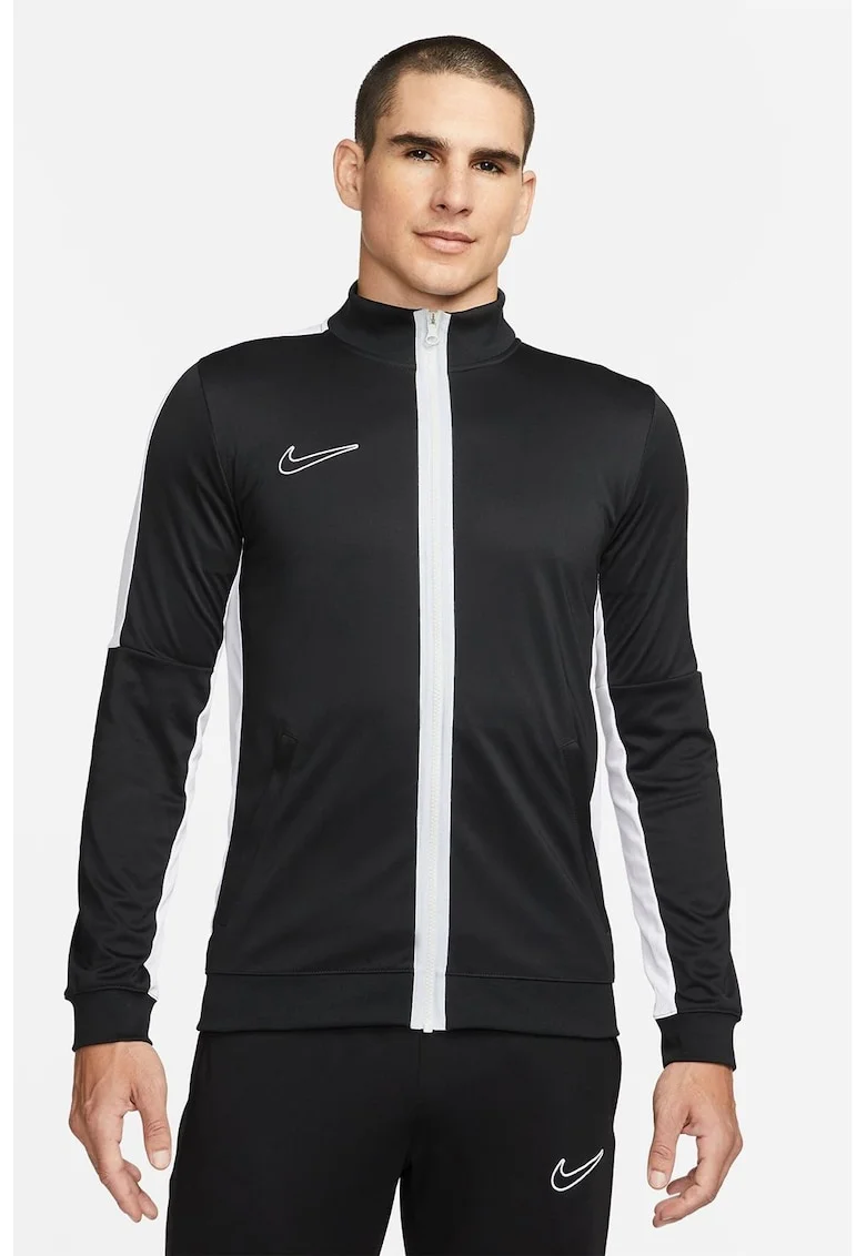 Jacheta cu tehnologie Dri-Fit, pentru fotbal Academy, Alb/Negru