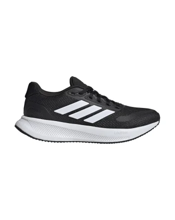 Pantofi Runfalcon 5 de plasa cu garnituri din material sintetice pentru alergare, Negru/Alb optic