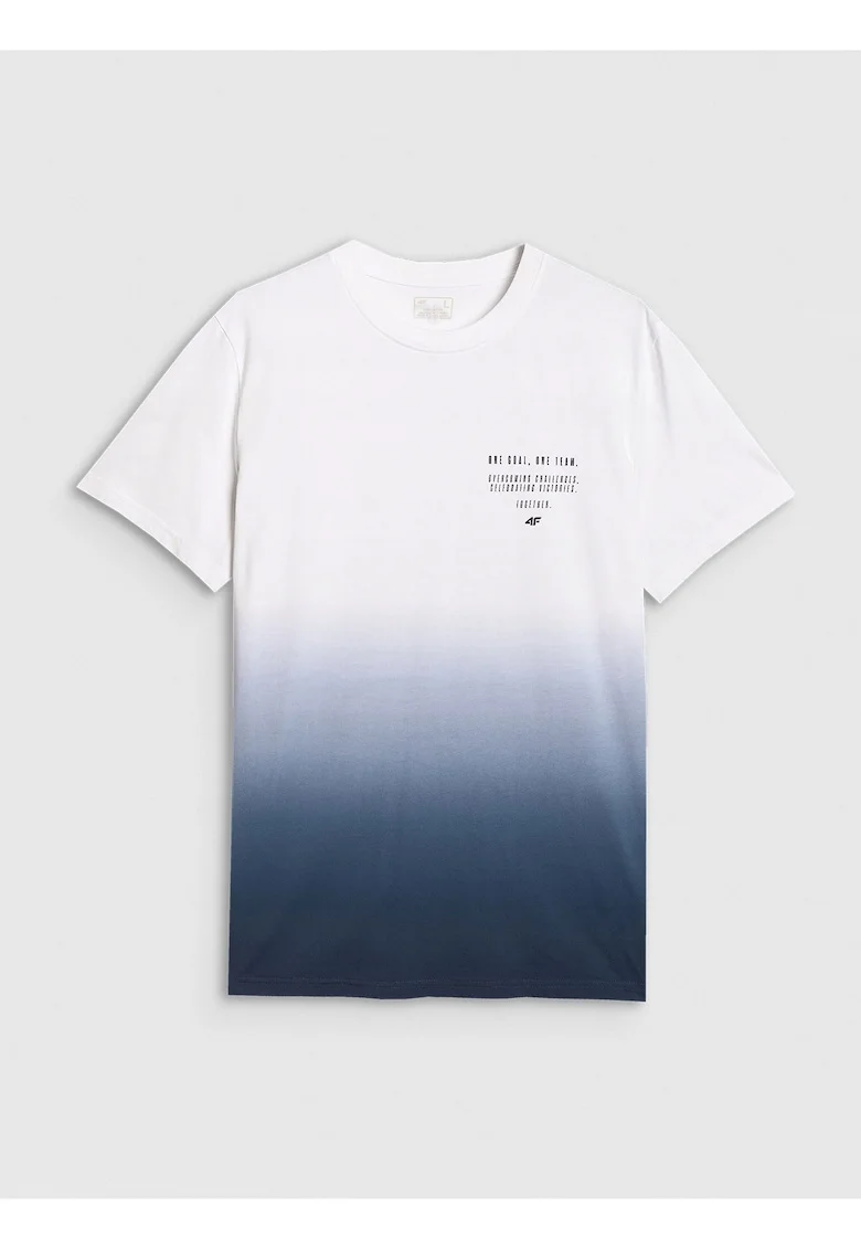 Tricou barbati  bumbac confortabil bleumarin/alb,