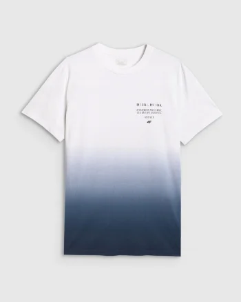 Tricou barbati  bumbac confortabil bleumarin/alb,