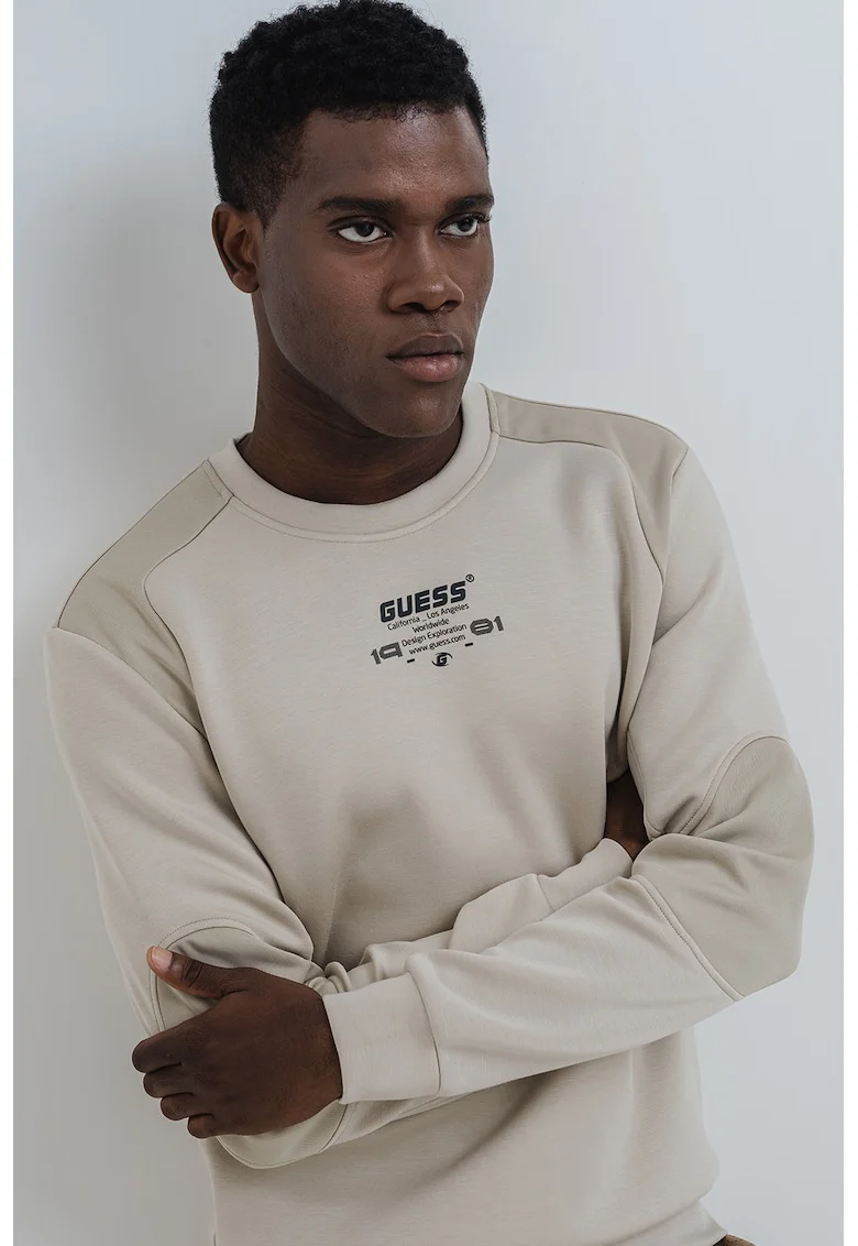 Bluza de trening slim fit cu logo, Grej