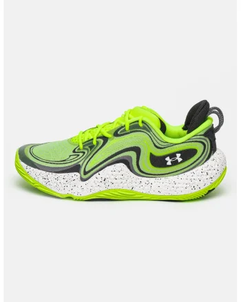 Pantofi sport barbati  303778316, Sintetic/Textil, Alb, Alb/Negru/Verde neon