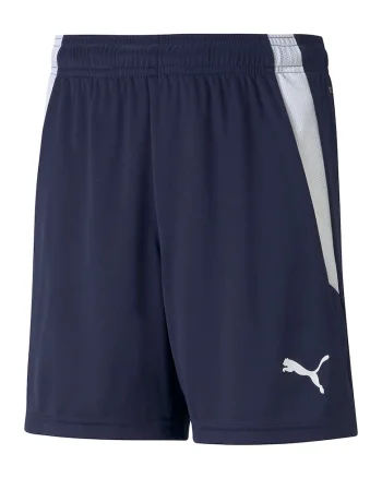 Pantaloni scurti cu talie ajustabila, pentru fotbal teamLIGA, Alb/Bleumarin