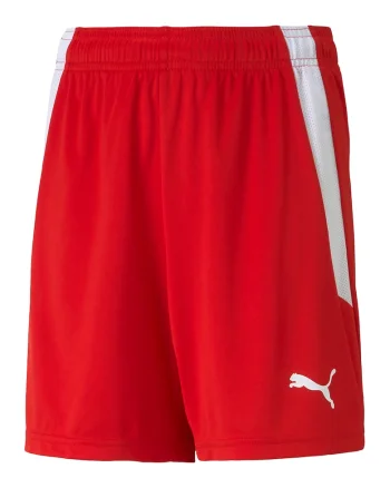Pantaloni scurti cu talie ajustabila, pentru fotbal teamLIGA, Rosu/Alb