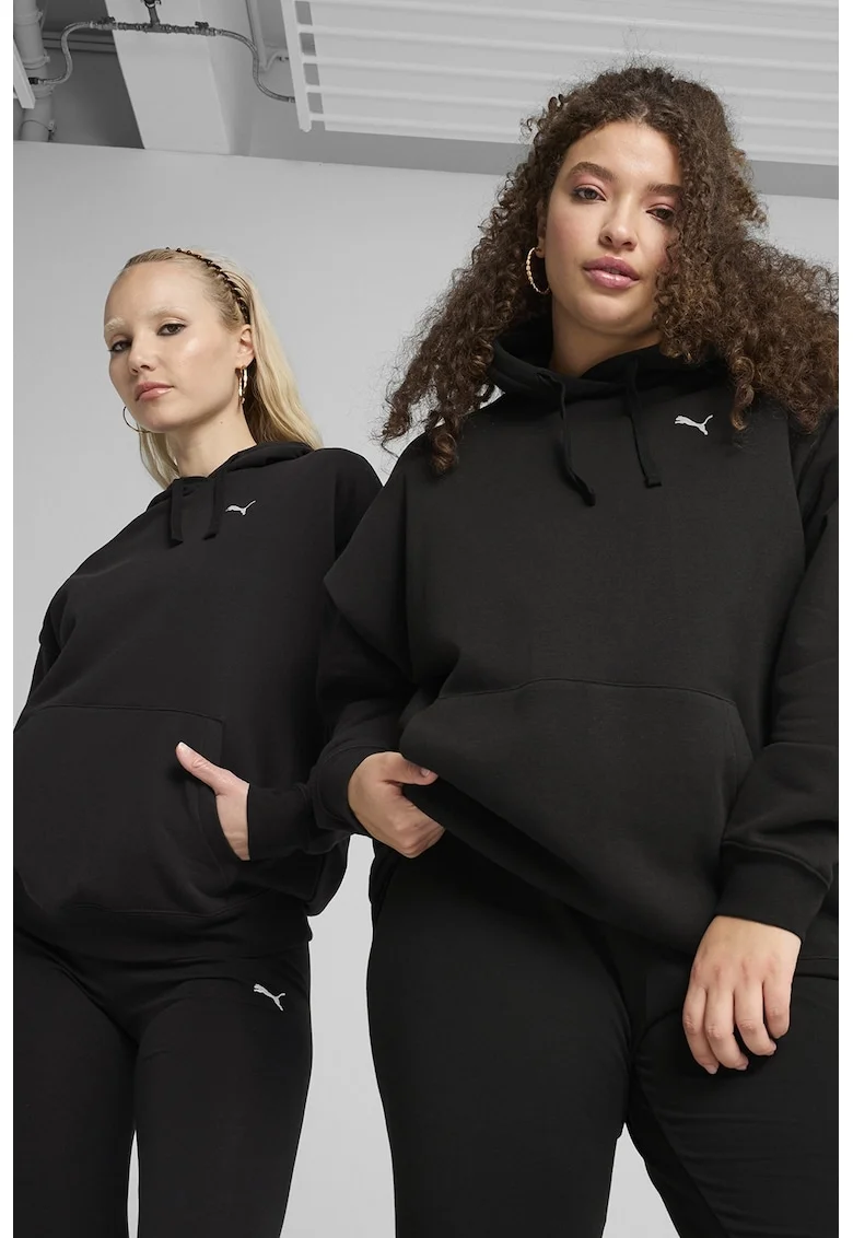 Hanorac relaxed-fit cu buzunar kangaroo, Negru