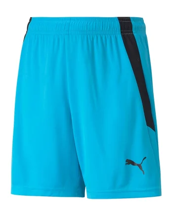 Pantaloni scurti cu talie ajustabila, pentru fotbal teamLIGA, Albastru aquamarin