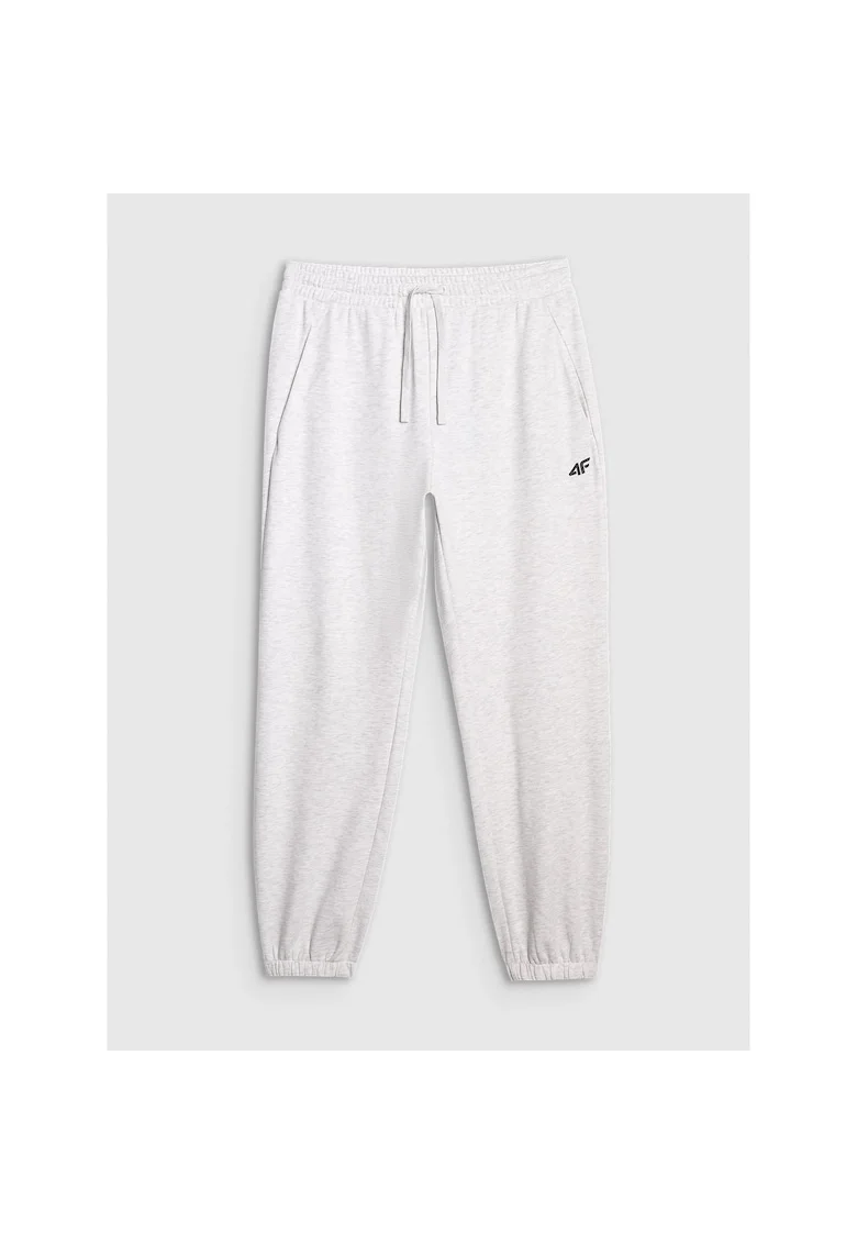 Pantaloni sport  gri, bumbac/poliester, croiala normala, fara captuseala, pentru barbati