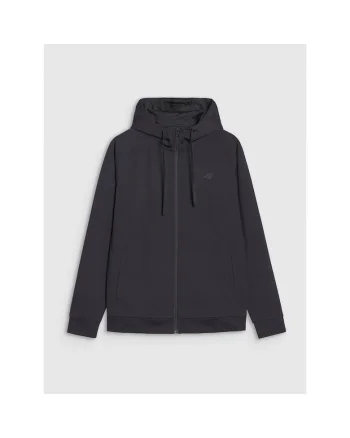 Hanorac sport  negru, cu gluga, uscare rapida, fleece
