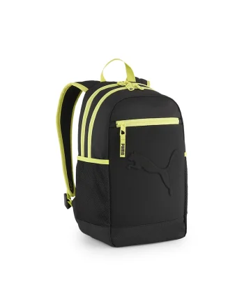 Rucsac mic din material textil cu logo in relief Buzz, Negru/Verde lime