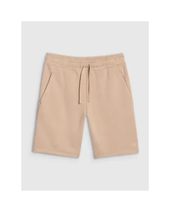 Pantaloni scurti barbati  bej, bumbac/poliester, croiala normala, fara captuseala
