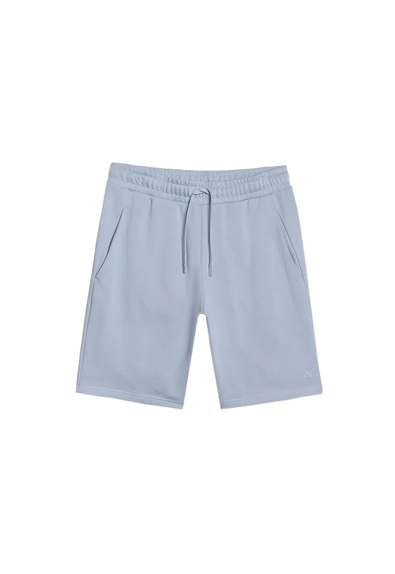 Pantaloni scurti barbati  albastru, bumbac/poliester, croiala normala, fara captuseala
