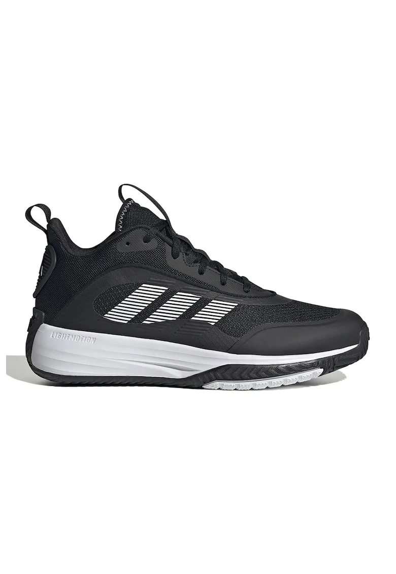 Pantofi cu insertii sintetice pentru baschet Own The Game, Alb/Negru stins