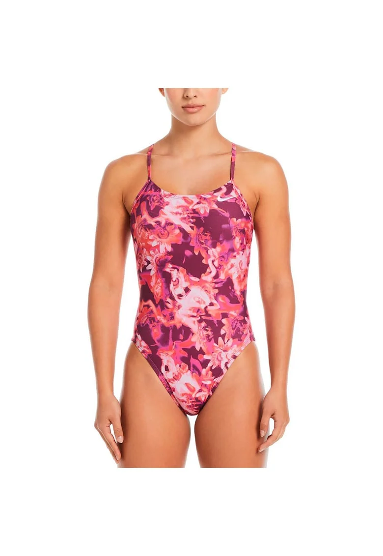 Costum inot piscina femei  Multi Print Cutout One Piece, Roz