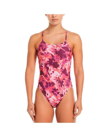Costum inot piscina femei  Multi Print Cutout One Piece, Roz