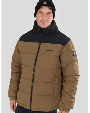 Geaca cu guler mediu Winton, Negru/Caramel
