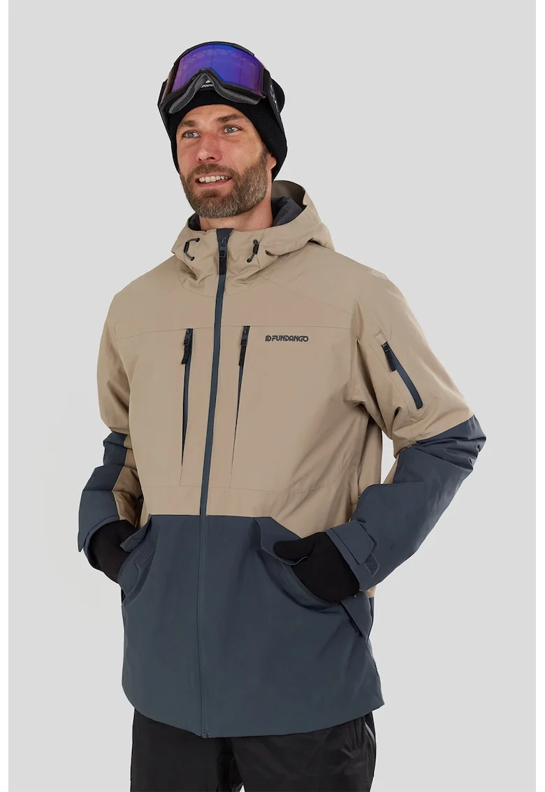 Geaca cu aspect contrastant pentru ski Baily Allmountain, Albastru prafuit/Maro nisip