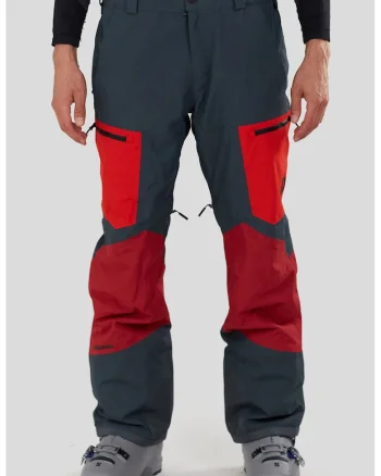 Pantaloni cu model colorblock pentru ski Nexara 3L, Albastru ultramarin/Rosu inchis