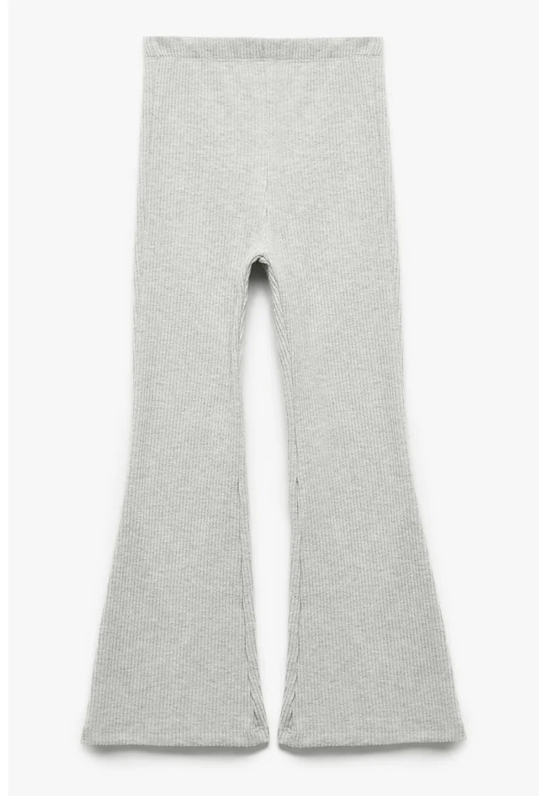 Colanti evazati cu talie elastica, Gri deschis melange