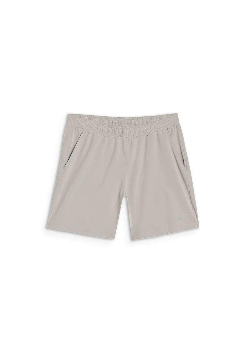 Pantaloni scurti de trening  bej, uscare rapida, sintetic/elastan