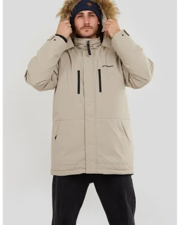 Parka impermeabila cu garnitura din blana sintetica Spirit, Gri deschis