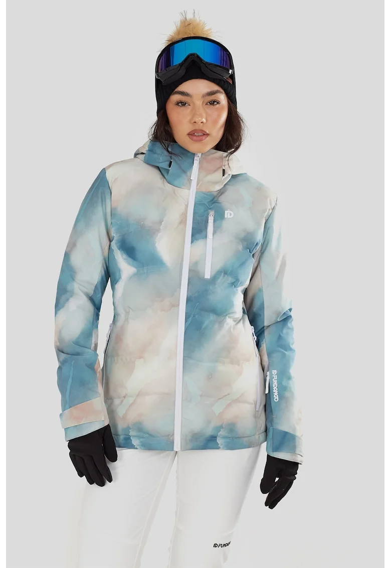 Geaca matlasata pentru schi Pumilla, Albastru pastel/Crem