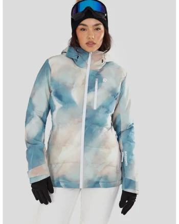 Geaca matlasata pentru schi Pumilla, Albastru pastel/Crem