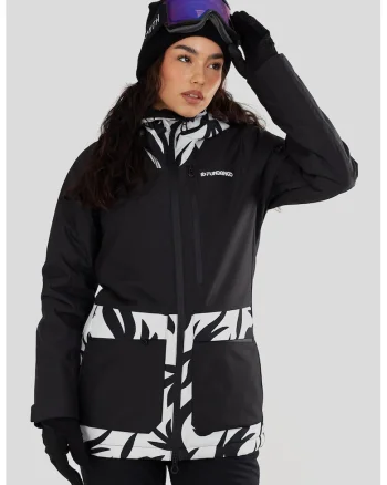 Jacheta cu gluga, pentru schi Poplar, Alb/Negru