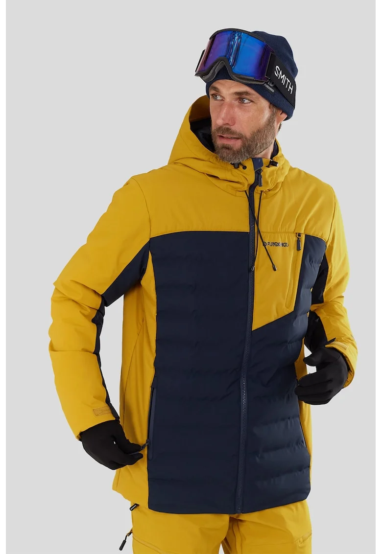 Geaca cu aspect contrastant pentru ski Fairfield, Galben sofran/Bleumarin