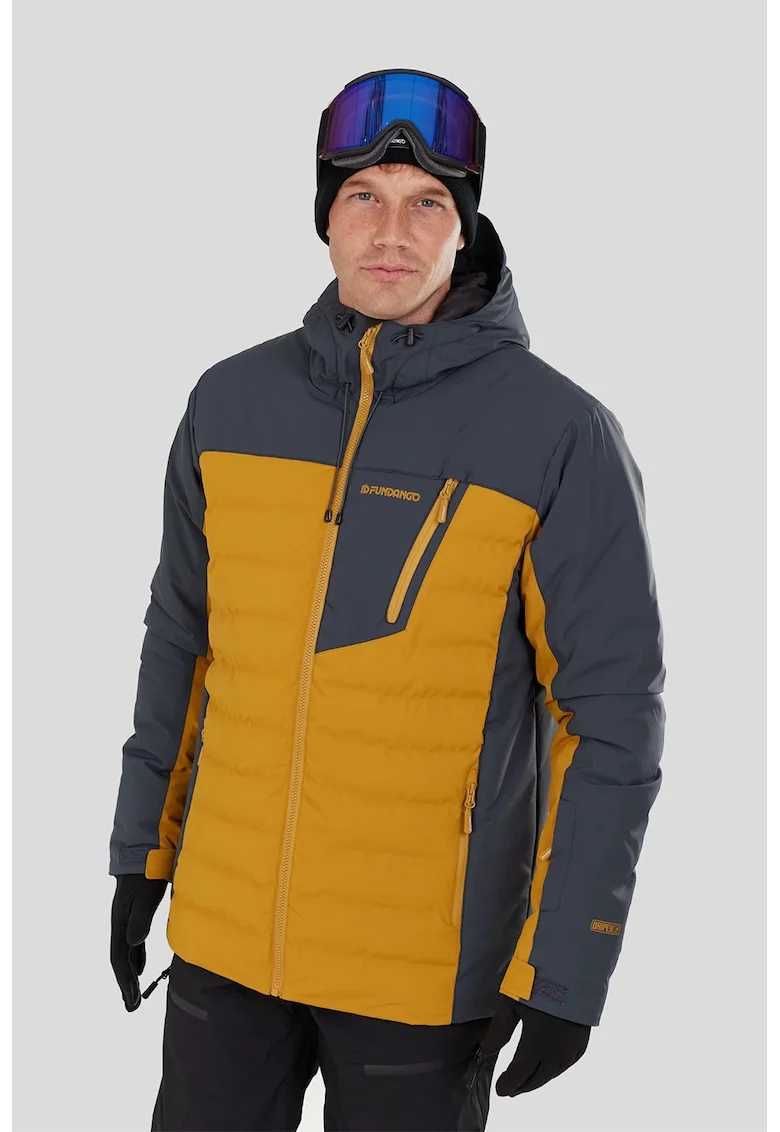 Geaca cu aspect contrastant pentru ski Fairfield, Portocaliu inchis/Gri antracit