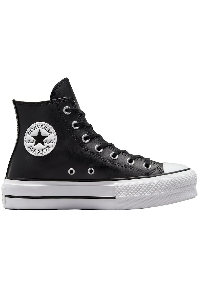 Pantofi sport femei cu platforma  Chuck Taylor All Star Lift Leather High Top 561675C19286, Negru