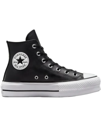 Pantofi sport femei cu platforma  Chuck Taylor All Star Lift Leather High Top 561675C19286, Negru