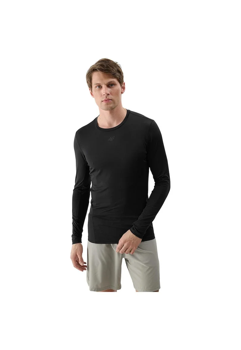 Bluza sport barbati  slim fit, negru, poliester