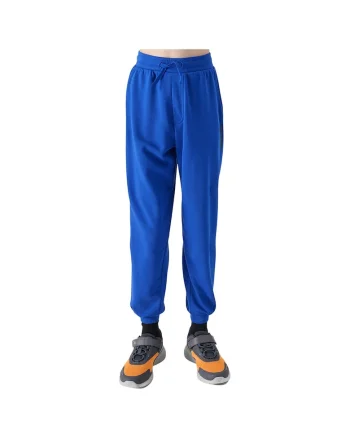 Pantaloni sport copii  croiala confortabila, talie elastica, bumbac, albastru