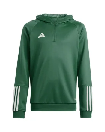 Hanorac sport copii  Tiro 23, poliester, verde/alb